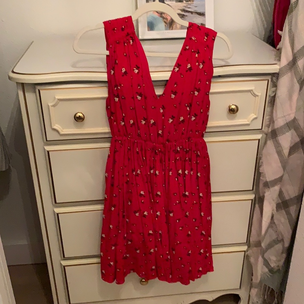 Red Floral Madewell Dress